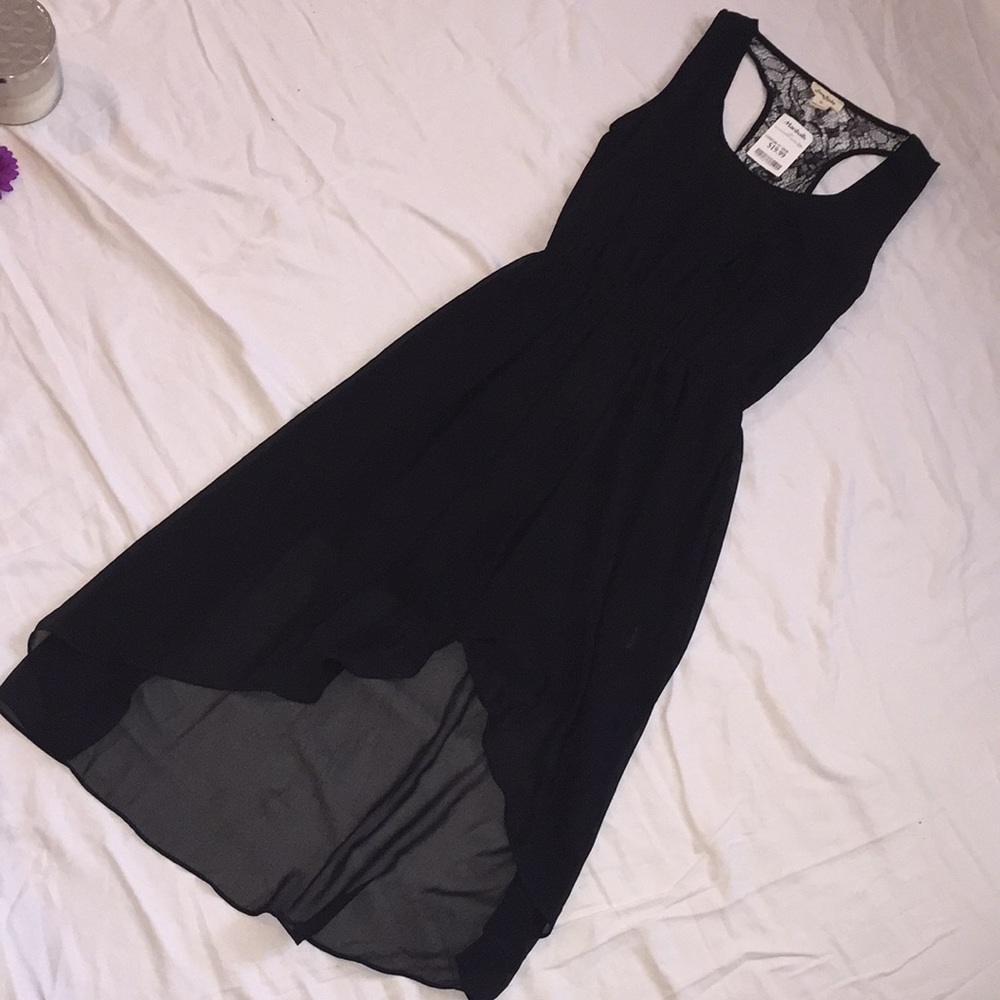 High low sheer black dress